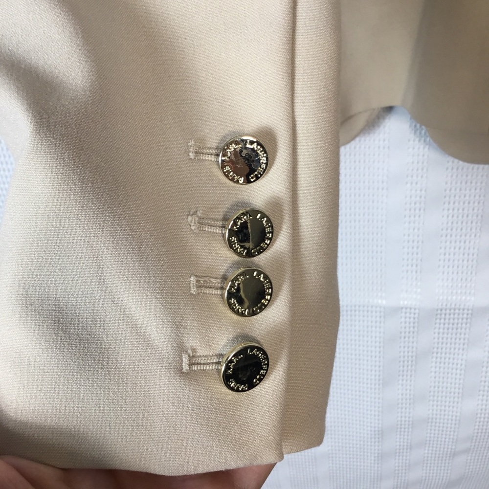 Karl Lagerfeld Paris 1 Button Tan Blazer Size 10 - Picture 4 of 15